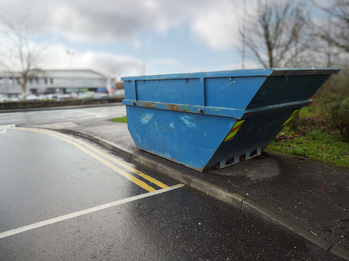 domestic skip with waste