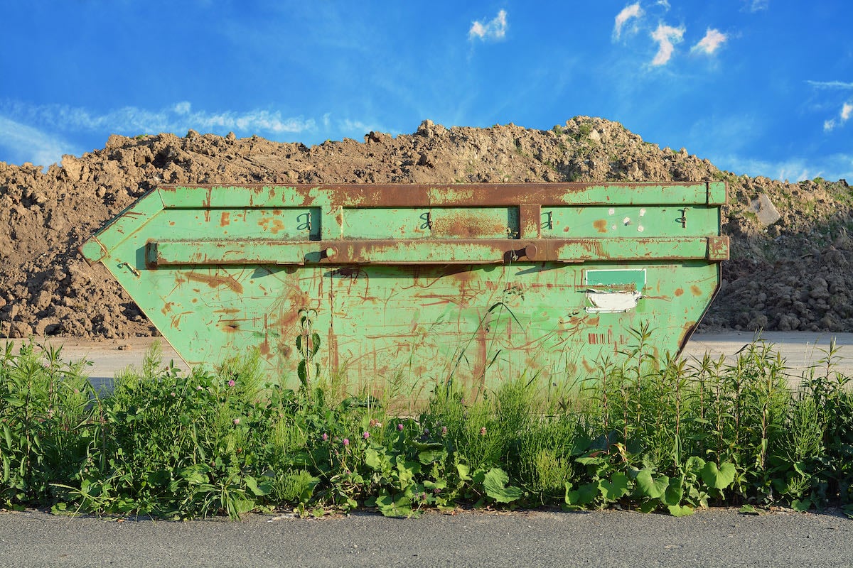 construction waste in skip